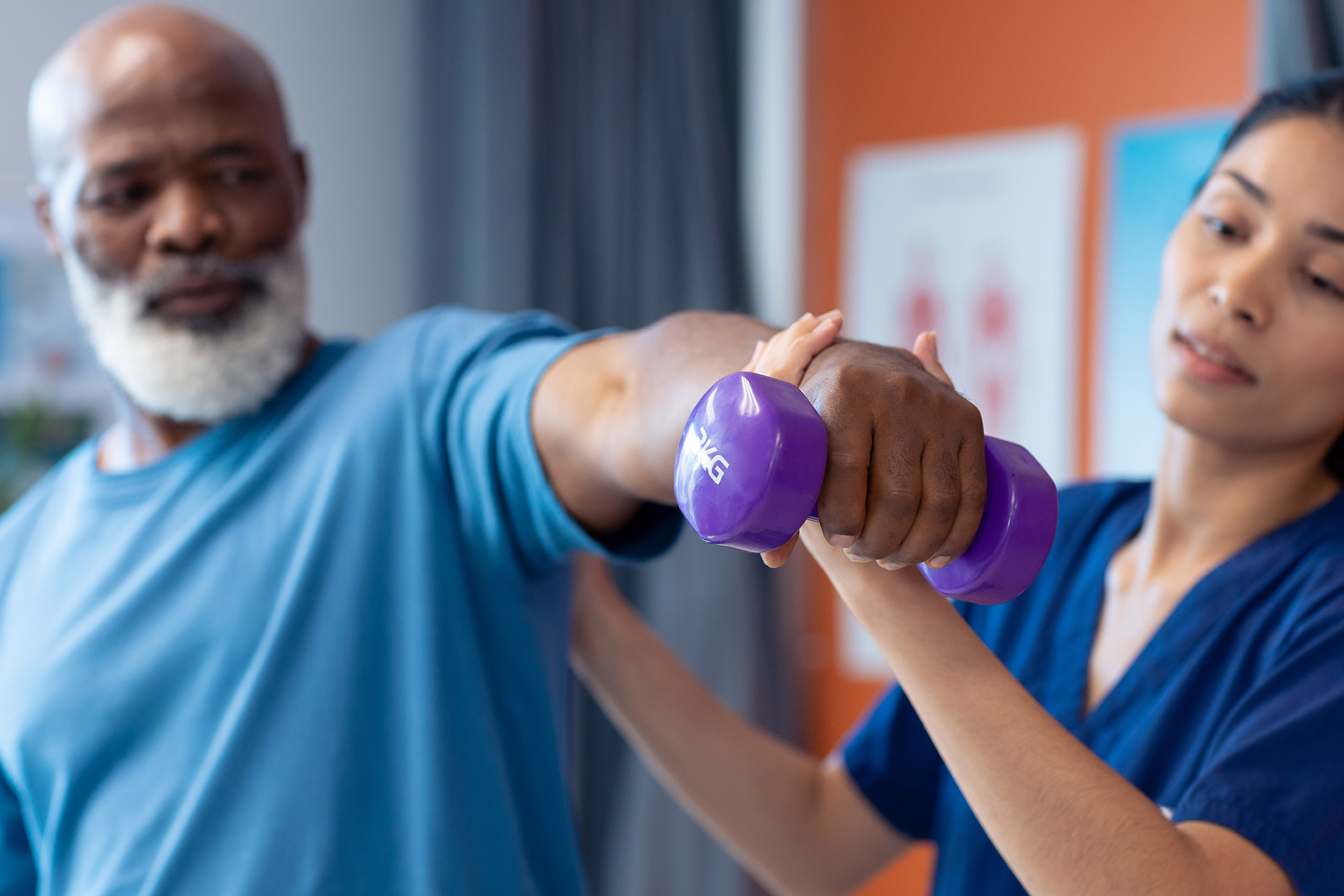 Man receiving physical therapy