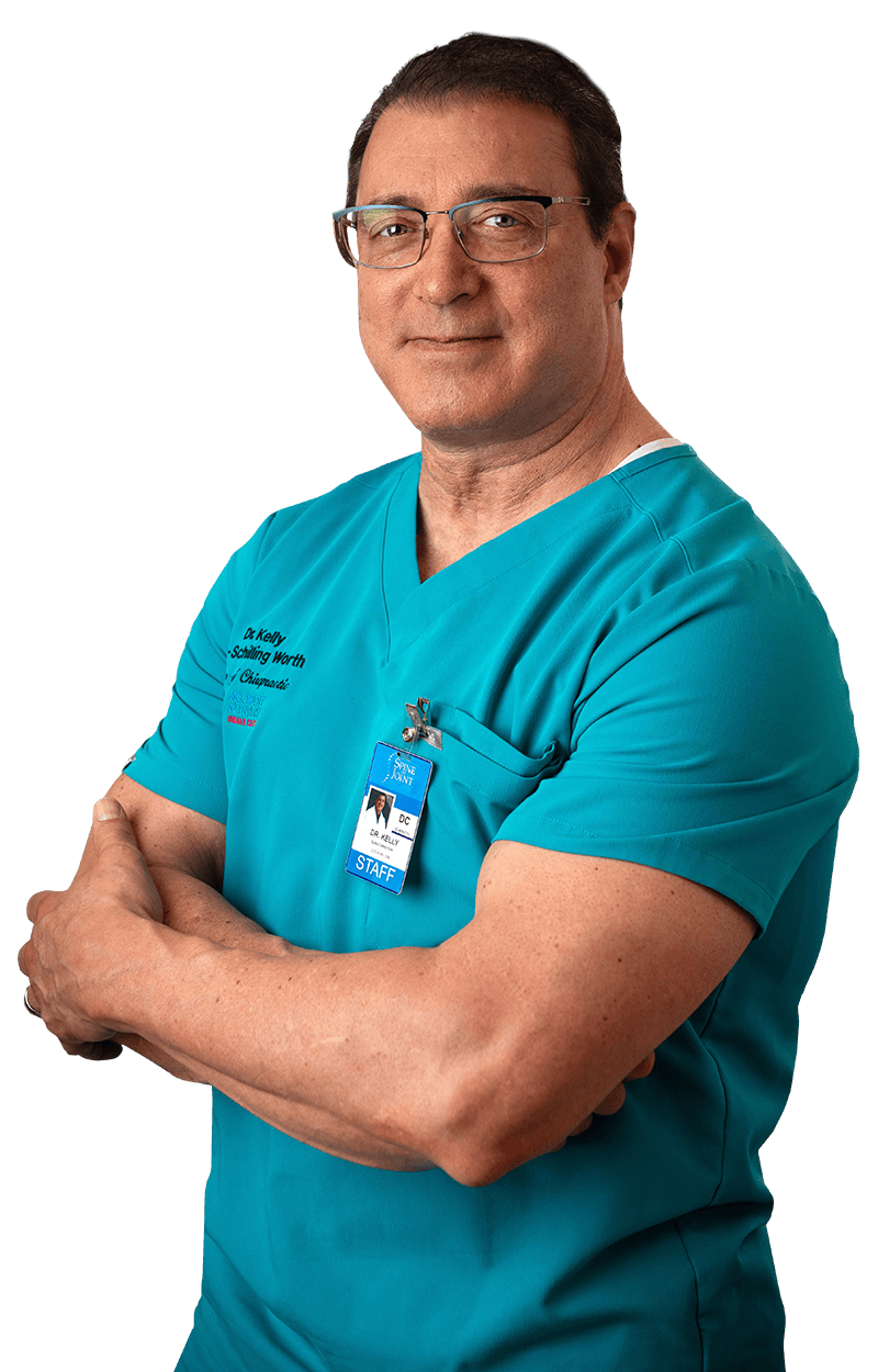 dr. kelly in green scrubs